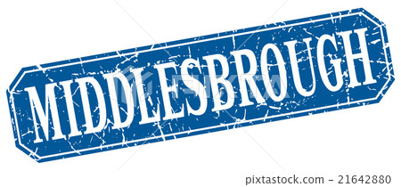 Middlesbrough blue square grunge retro style sign Middlesbrough blue square grunge retro style sign 21642880