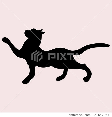 Black cat silhouette on a white background Black cat silhouette on a white background 21642954