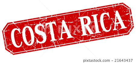Costa Rica red square grunge retro style sign Costa Rica red square grunge retro style sign 21643437