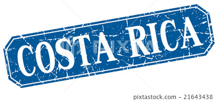 Costa Rica blue square grunge retro style sign Costa Rica blue square grunge retro style sign 21643438
