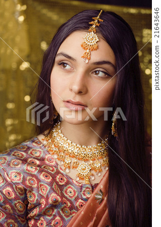 beauty sweet real indian girl in sari smiling on beauty sweet real indian girl in sari smiling on 21643646