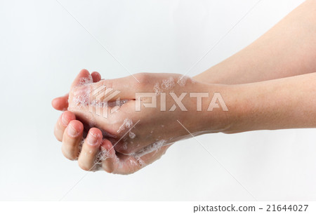 gesture of woman washing her hands on white gesture of woman washing her hands on white 21644027