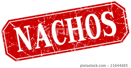 nachos red square vintage grunge isolated sign - Stock Illustration ...