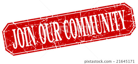 join our community red square grunge isolated sign join our community red square grunge isolated sign 21645171