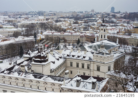 Winter day snowy Vilnius, Gediminas, Lithuania 21645195
