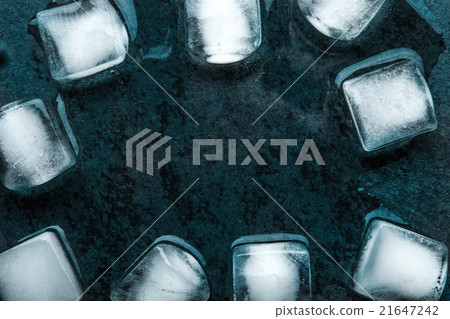 Frame of the ice cubes on the dark stone table Frame of the ice cubes on the dark stone table 21647242