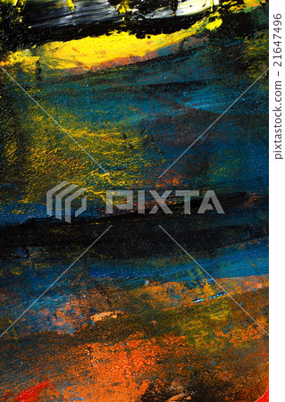 Abstract painted canvas. Oil paints on a palette. 21647496