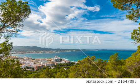 Hill side view of St Antoni de Portmany, Ibiza. Hill side view of St Antoni de Portmany, Ibiza. 21647893