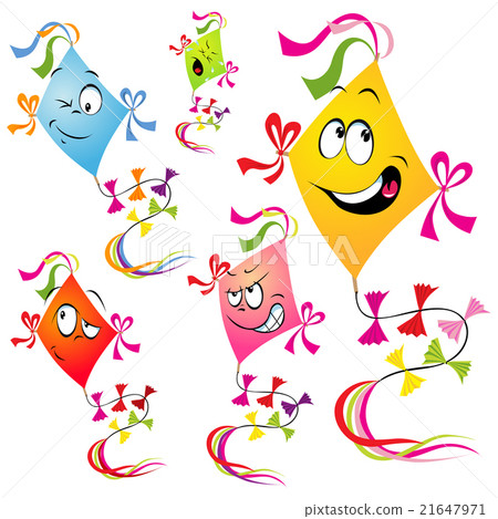 Stock Illustration: kites cartoon