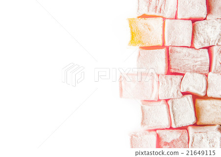 Turkish delight at the right of the background Turkish delight at the right of the background 21649115