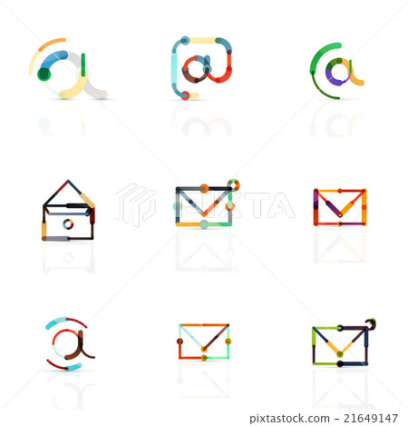 Vector email business symbols or at signs logo set - Stock Illustration ...
