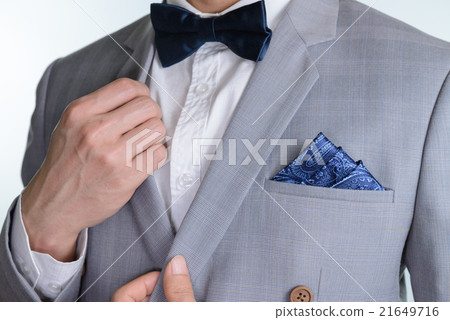 grey suit plaid texture, bowtie, pocket square grey suit plaid texture, bowtie, pocket square 21649716