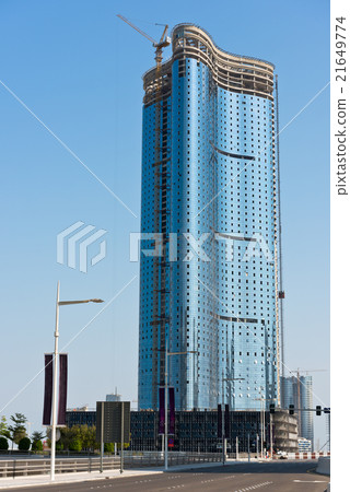 Abu Dhabi district with skyscrapers construction 21649774