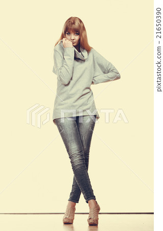 fashionable woman in full length 21650390