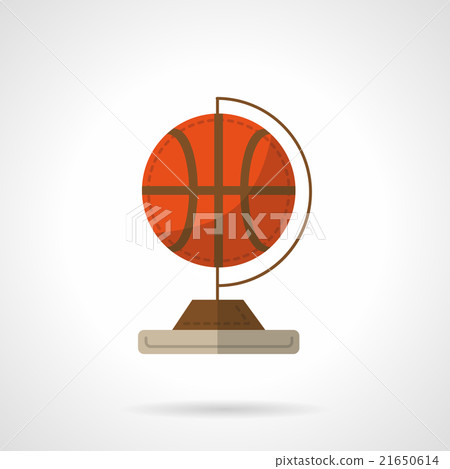 Globe with basketball flat design vector icon 21650614