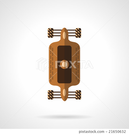 Flat color design longboard vector icon - Stock Illustration [21650632 ...