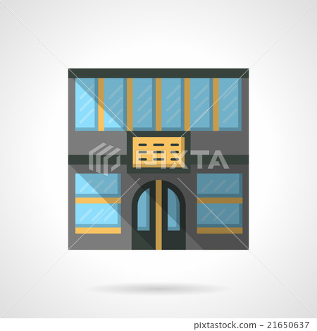 Hotel facade flat color design vector icon Hotel facade flat color design vector icon 21650637