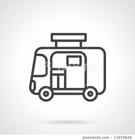 Travel trailer simple line vector icon - Stock Illustration [21650648 ...