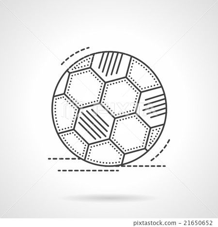 Soccer ball flat line vector icon - Stock Illustration [21650652] - PIXTA