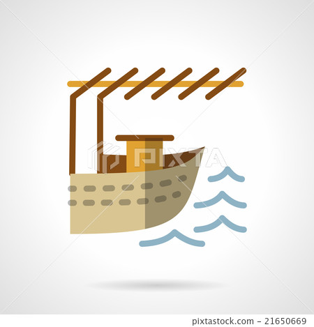 Landing for boat flat color design vector icon 21650669
