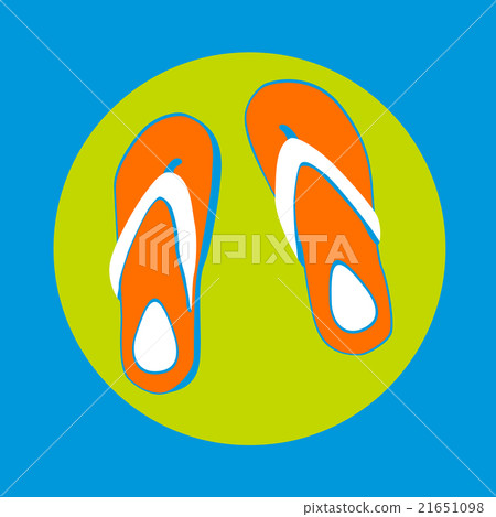 Flip Flops Icon Summer Slippers Foot Wear - Stock Illustration ...