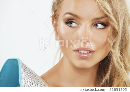 Model in a blue dress  21651505