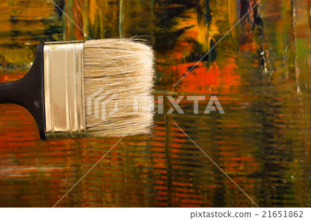 Abstract painted canvas. Oil paints on a palette. 21651862