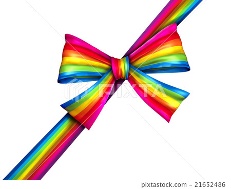 Rainbow Diagonal Gift Ribbon Bow 21652486