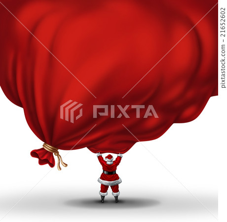 Santa Clause Lifting A Huge Bag Santa Clause Lifting A Huge Bag 21652602