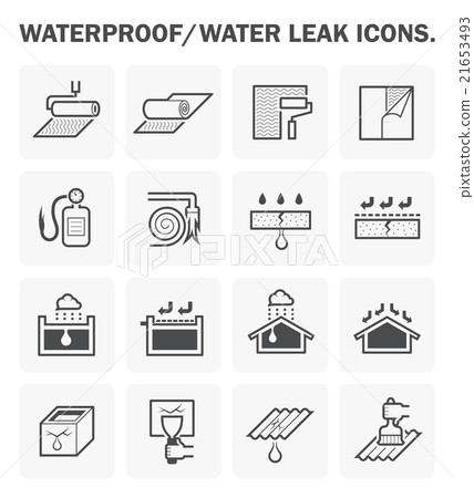 Waterproofing icon sets 21653493
