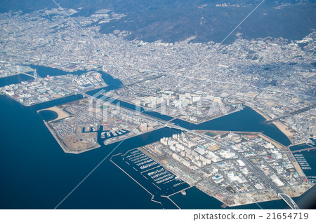Nishinomiya city, Ashiya city, aerial photograph Nishinomiya city, Ashiya city, aerial photograph 21654719
