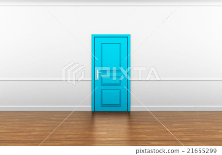 blue door in the interior 21655299