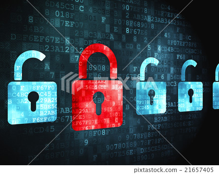 Security concept: Locks on digital background Security concept: Locks on digital background 21657405