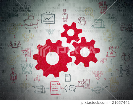 Business concept: Gears on Digital Paper 21657441