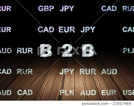Finance concept: B2b in grunge dark room 21657469