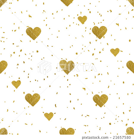 Golden hearts seamless pattern - Stock Illustration [21657580] - PIXTA