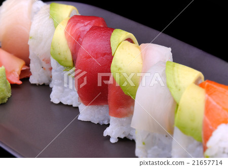 red tuna on American roll sushi red tuna on American roll sushi 21657714