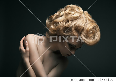 high fashion woman with abstract hair style high fashion woman with abstract hair style 21658190