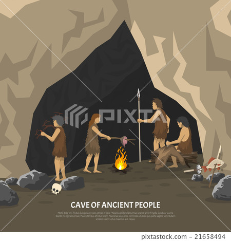 Prehistoric Cave Illustration 21658494