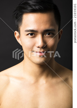 Closeup portrait of attractive young man face Closeup portrait of attractive young man face 21659101
