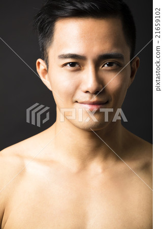 Closeup portrait of attractive young man face Closeup portrait of attractive young man face 21659102