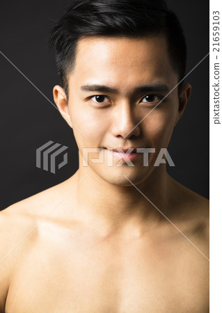 Closeup portrait of attractive young man face Closeup portrait of attractive young man face 21659103