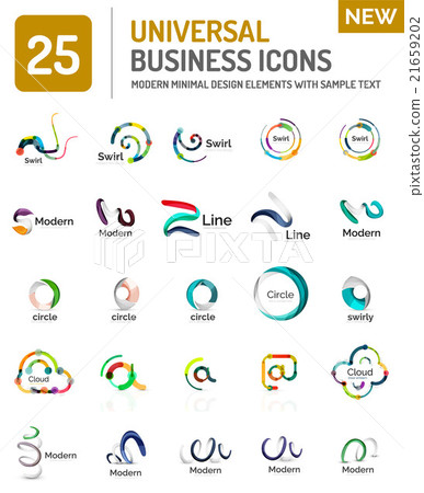 Collection of abstract company logo design - Stock Illustration ...