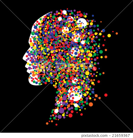 Human head on black background. Abstract vector Human head on black background. Abstract vector 21659367