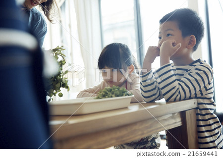 A child looking at cooking 21659441