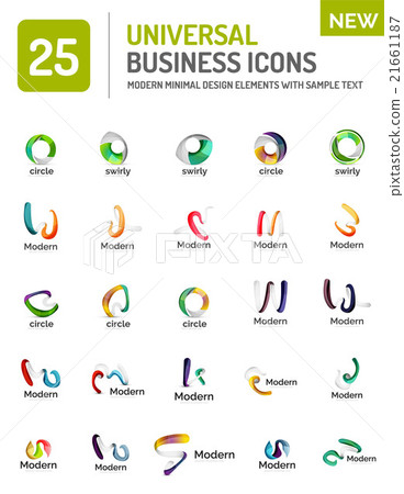 Collection of abstract company logo design - Stock Illustration ...