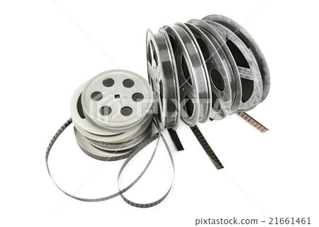 Old cinefilm isolated on white 21661461