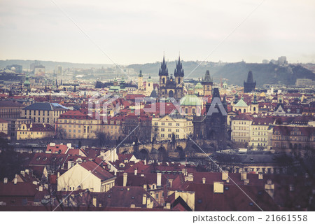 Charles Bridge over Vltava river in Prague 21661558