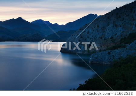 mountains lake in summer sunrise 21662538