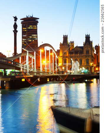 Barcelona during sunset. Spain 21662565